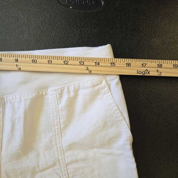 Valerie Stevens Womens White Linen Blend Pull-On Wide Leg Pants 8P - Picture 7 of 9